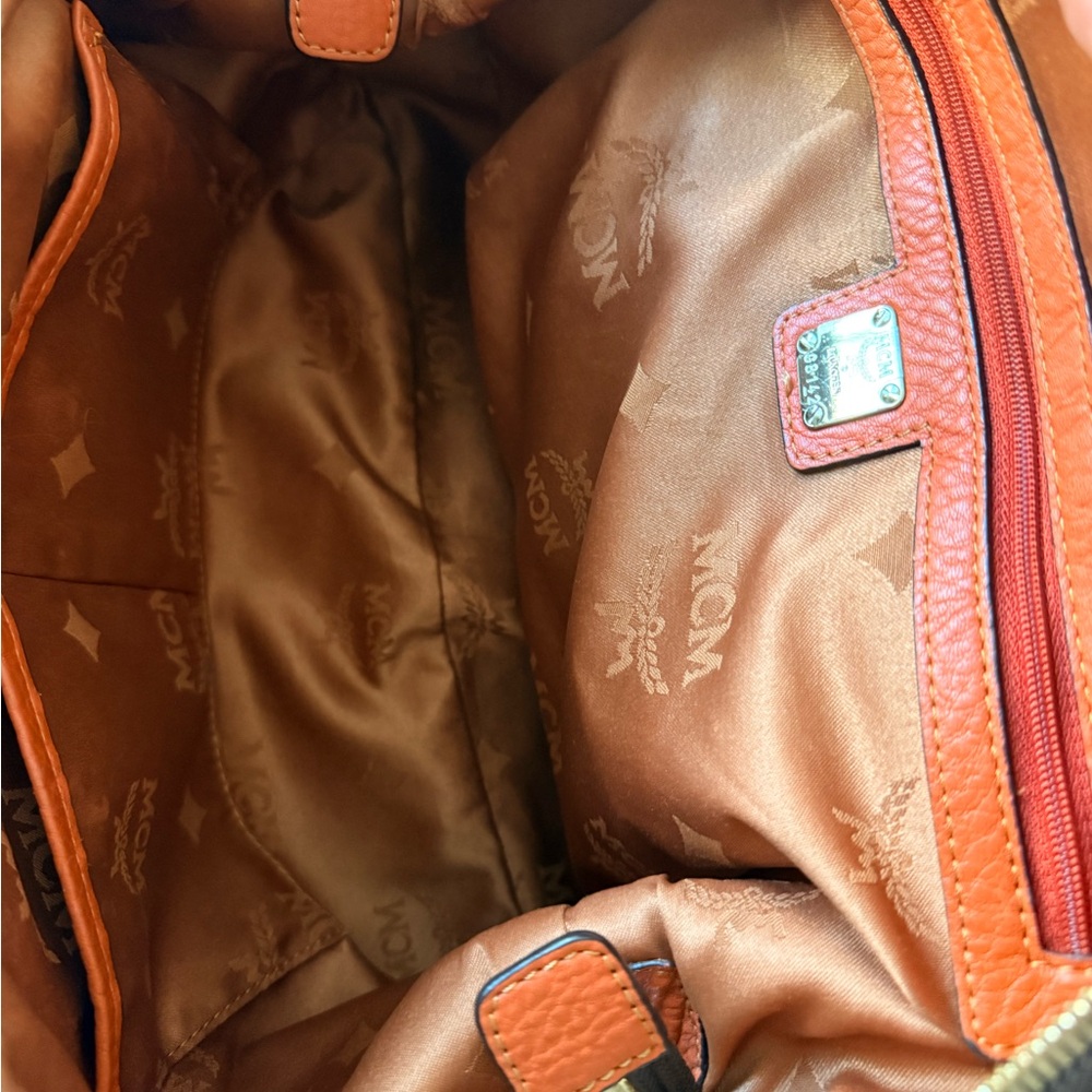 MCM Orange Leather Top-Handle Satchel - Picture 4 of 10